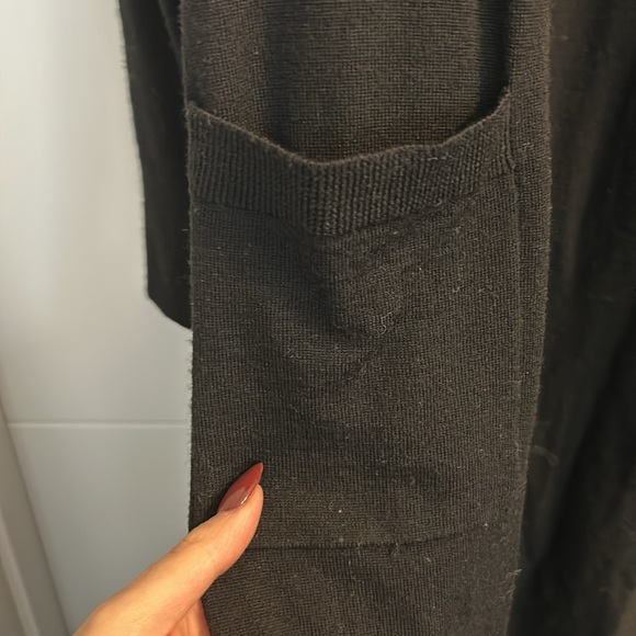 LORD & TAYLOR Black Merino Wool Duster - Picture 4 of 6